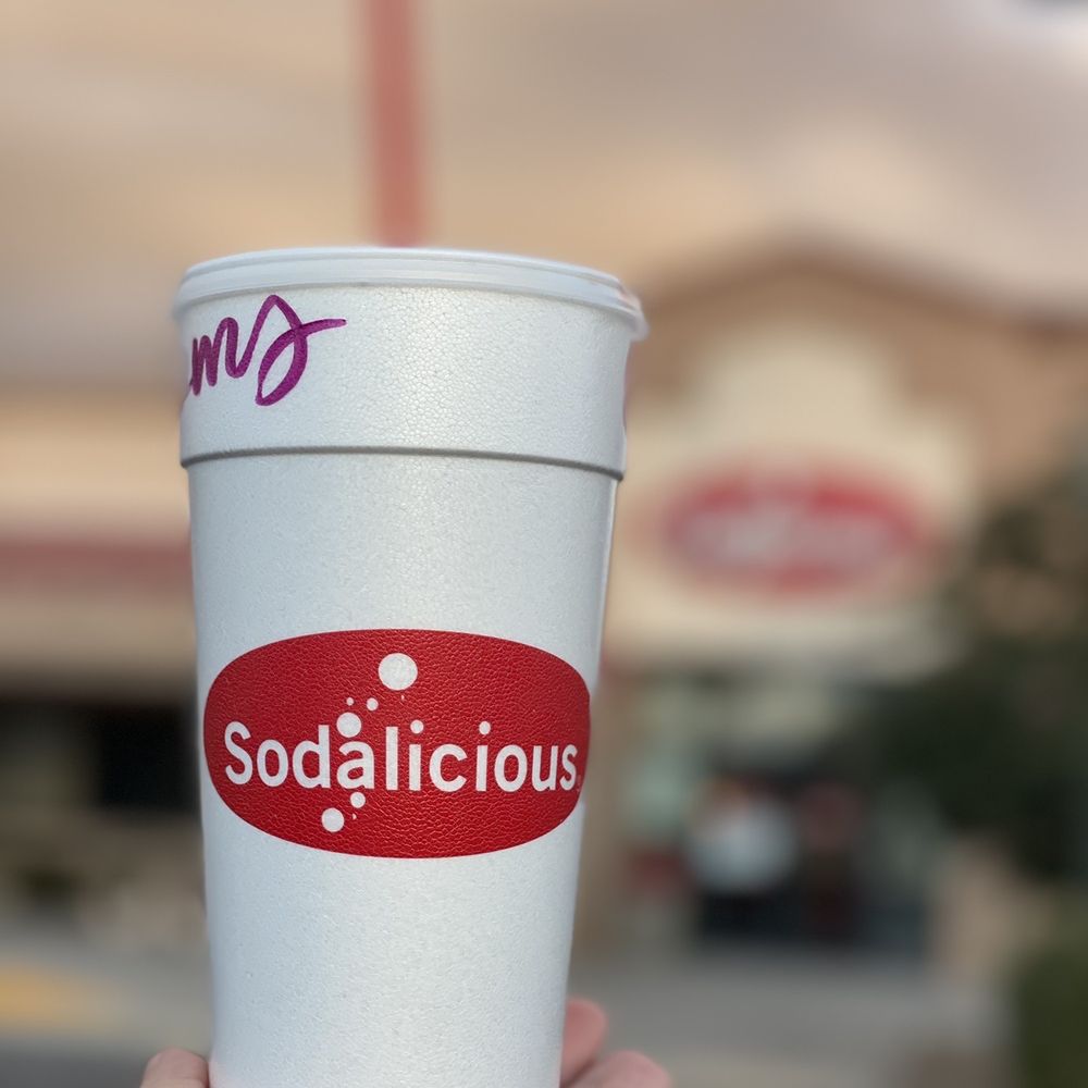 Sodalicious - Diet Dr Pepper with coconut, raspberry purée, and half n half 24 oz - Juice Bars & Smoothies Near Me - Gilbert, Arizona Sodalicious - Diet Dr Pepper with coconut, raspberry purée, and half n half 24 oz - Juice Bars & Smoothies Near Me - Gilbert, Arizona