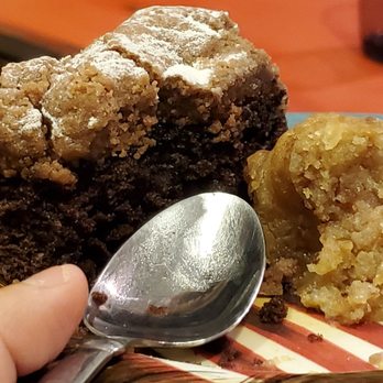 Tullio's Bakery - Part of the chocolate crumble cake on the left which was good and on the right is the bread pudding which was good! - Bakeries Near Me - Duck, North Carolina