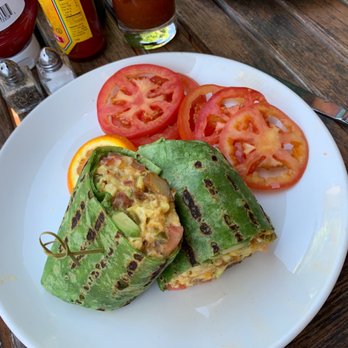 520 Bar & Grill - Breakfast burrito - subbed potatoes for black beans, and switched potatoes on the side to tomato slices - Bars Near Me - Bellevue, Washington