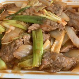 Beef with scallions Beef with scallions