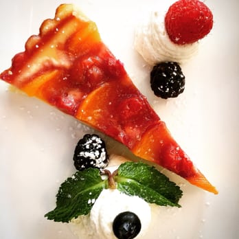 Fish Restaurant + Bar - Peach + cherry tart....soooooo delicious - New American Near Me - Stamford, Connecticut