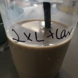 Double shots lavender latte!! Double shots lavender latte!!