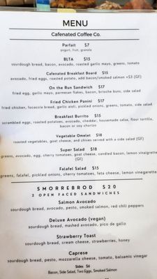 Menu photo 6 Cafenated Coffee Company Berkeley, CA