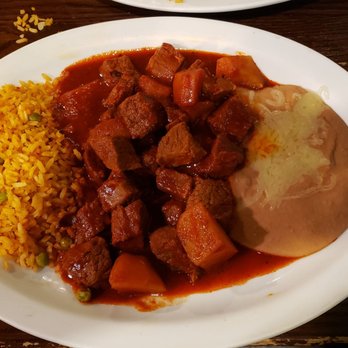 L & J Cafe - Chile Colorado Con Carne Plate - Mexican Near Me - El Paso, Texas