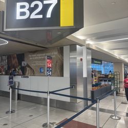 Located right next to gate B 27