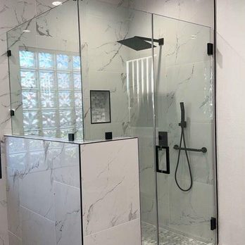 AVA Flood Restoration - New modern tiled shower. - General Contractors Near Me