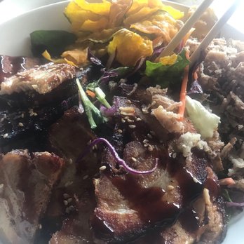 Kontentsu - Pork salad close up! Yup a winner. - Ramen Near Me - Glendale, California Kontentsu - Pork salad close up! Yup a winner. - Ramen Near Me - Glendale, California