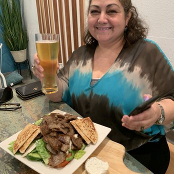 PapaFeta - Gyro salad and draft Stella. - Greek Near Me - Temecula, California PapaFeta - Gyro salad and draft Stella. - Greek Near Me - Temecula, California
