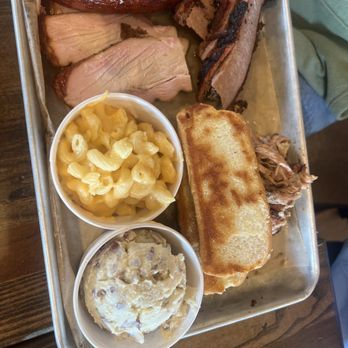 City Barbeque - City sampler  We picked Mac cheese and potato salad - Barbeque Near Me - Poplar Level, Kentucky