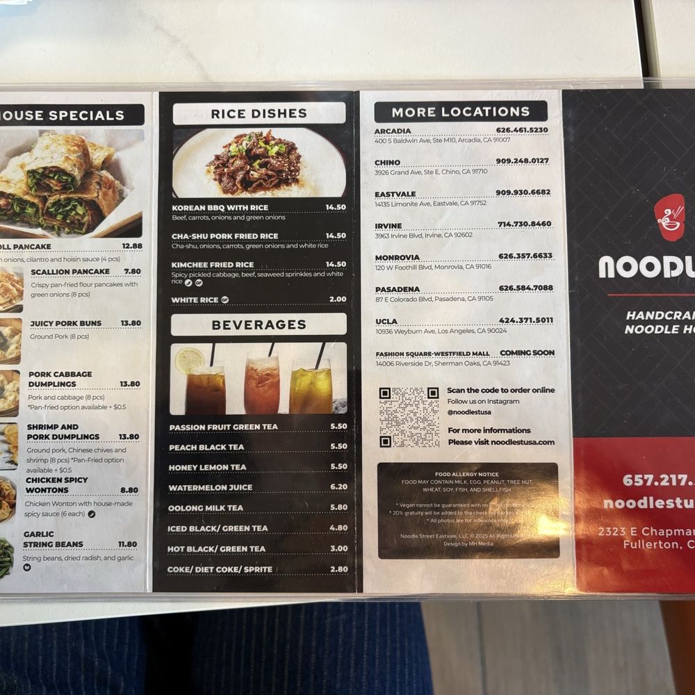 Noodle St - Menu - Noodles Near Me - Fullerton, California Noodle St - Menu - Noodles Near Me - Fullerton, California