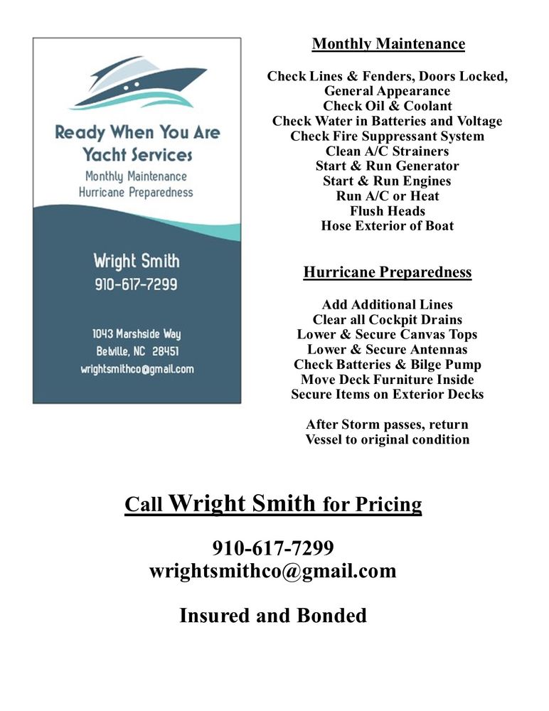 Ready When You Are Yacht Services Logo