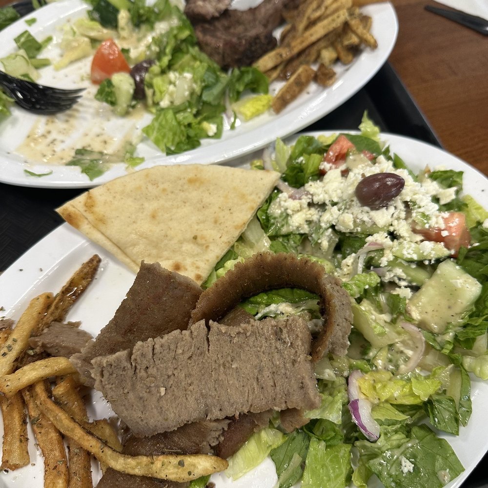 Gyromania Grill - Gyro platter and lamb chop platter - Salad Near Me - Elgin, South Carolina