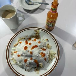 Garden View - Potatoes and sausage gravy.