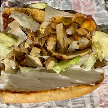 Capriotti's Sandwich Shop - Vegetarian Chicken Cheese Steak add hot peppers and lettuce - Salad Near Me - Frisco, Texas Capriotti's Sandwich Shop - Vegetarian Chicken Cheese Steak add hot peppers and lettuce - Salad Near Me - Frisco, Texas
