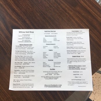 Micasa Sub Shop - Menu - Sandwiches Near Me - Red Bud, Illinois