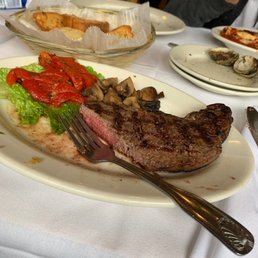 This is the steak, medium cooked