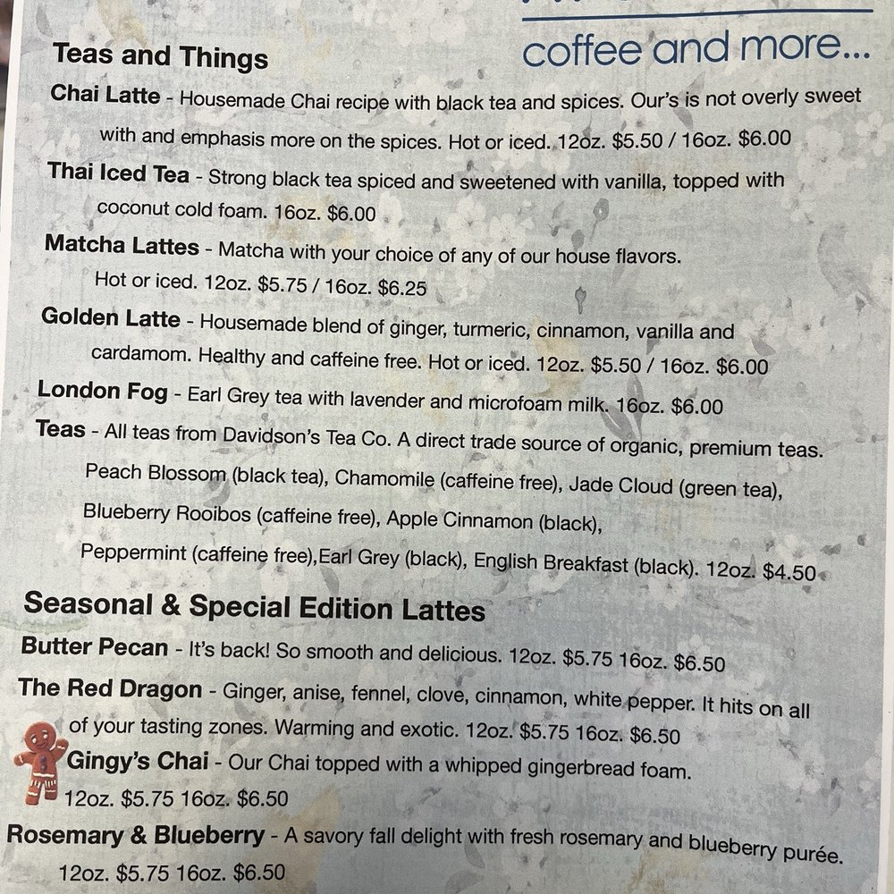 The Ardmore Coffee House - Menu - Coffee & Tea Near Me - Fairlawn, Ohio