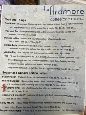 Menu photo 1 The Ardmore Coffee House Fairlawn, OH Menu photo 1 The Ardmore Coffee House Fairlawn, OH