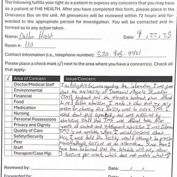 FHE Health - Grievance that was ignored. - Counseling & Mental Health Near Me - Deerfield Beach, Florida