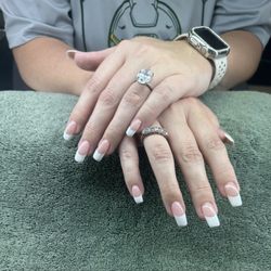 Nails and Hair - White tip w/chrome