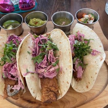 The Ginger Mule - "Fish" tacos...amazing but wish I knew they were fried since it was under the "Grilled" section - Vegan Near Me - Houston, Texas The Ginger Mule - "Fish" tacos...amazing but wish I knew they were fried since it was under the "Grilled" section - Vegan Near Me - Houston, Texas