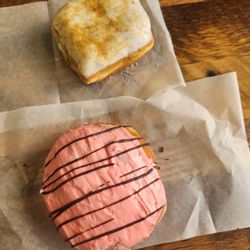 Sprinkles Donut Shop - Key lime donut and cinnamon with cherry icing