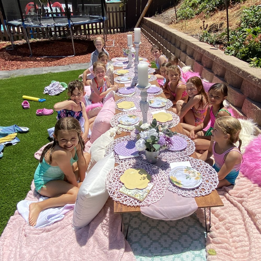 Table they are with pillows and blankets and treats
