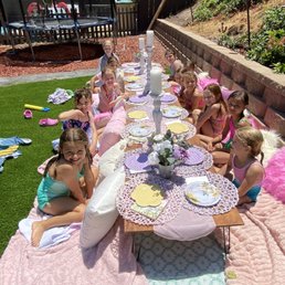Table they are with pillows and blankets and treats