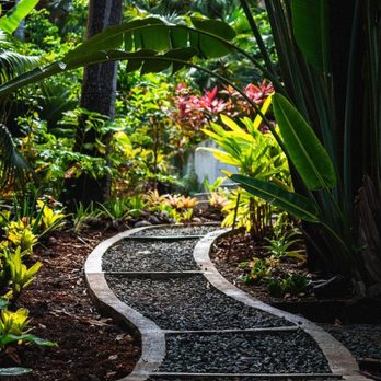 Secret Gardens - a pathway through a tropical garden - Landscaping Near Me Secret Gardens - a pathway through a tropical garden - Landscaping Near Me
