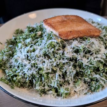 The James - The "Tuscan Green" salad, with soft, non-bitter and extremely tasty kale, along with extra salmon ($23). - American Near Me - Charleston, South Carolina The James - The "Tuscan Green" salad, with soft, non-bitter and extremely tasty kale, along with extra salmon ($23). - American Near Me - Charleston, South Carolina