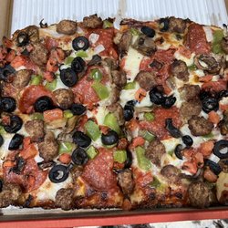 Jet's Pizza - Veggie Pizza with Sausage and Pepperoni added