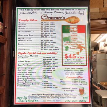 Clementes Authentic Italian - Menu - Italian Near Me - Napa, California Clementes Authentic Italian - Menu - Italian Near Me - Napa, California