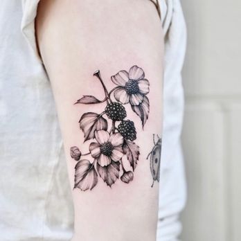 MODO Ink Tattoo - Blackberry foliage done by Calvin - Tattoo Near Me - Orange, California