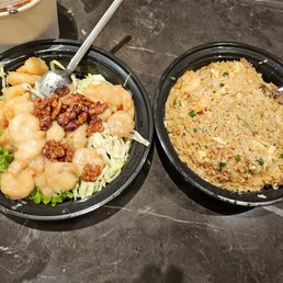 Honey Walnit Shrimp and House Fried Rice Honey Walnit Shrimp and House Fried Rice
