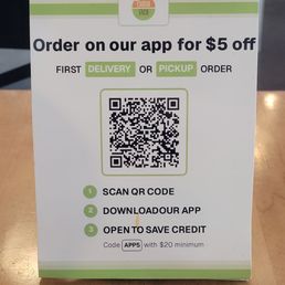 Promo offer for delivery and pickup using app for orders Promo offer for delivery and pickup using app for orders