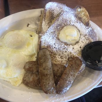 The Delectable Egg-Denver - Over easy eggs, French toast and sausage! - Breakfast & Brunch Near Me - Denver, Colorado