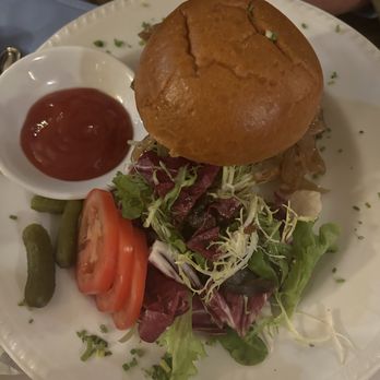 La Boite en Bois - La Boite Burger with Melted Gruyere and Fries - French Near Me - New York, New York