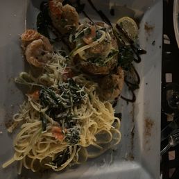 Crabcake and shrimp pasta Crabcake and shrimp pasta