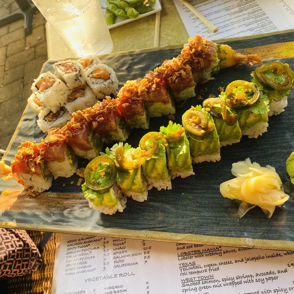 Kai Sushi - South Loop - Top to bottom: Salmon Roll Crunchy Tuna Hamachi Special - Sushi Bars Near Me - Chicago, Illinois Kai Sushi - South Loop - Top to bottom: Salmon Roll Crunchy Tuna Hamachi Special - Sushi Bars Near Me - Chicago, Illinois