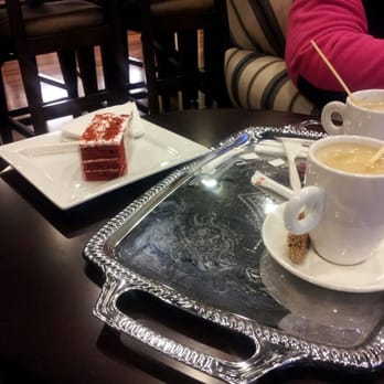 The Coffee House - White chocolate latte and a red velvet cake - Coffee & Tea Near Me - Edison, New Jersey The Coffee House - White chocolate latte and a red velvet cake - Coffee & Tea Near Me - Edison, New Jersey