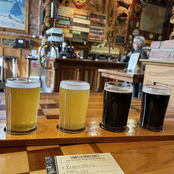 Bell's Brewery - a flight of beers on a bar - Breweries Near Me - Galesburg, Michigan Bell's Brewery - a flight of beers on a bar - Breweries Near Me - Galesburg, Michigan