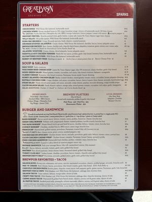 Menu photo 5 Great Basin Brewing Co. - Sparks Sparks, NV Menu photo 5 Great Basin Brewing Co. - Sparks Sparks, NV