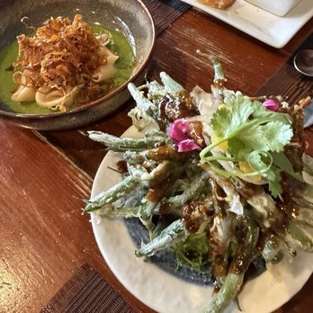 JO2 Natural Cuisine - Beans are so good with rice tempura. Carrots ravioli is yummy with basil pesto. Will definitely order again. - Asian Fusion Near Me - Kapaa, Hawaii