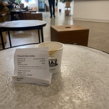 Proyecto Diaz Coffee - Mexican dark roast expresso (3.75) entrance straight ahead, service counter at right - Coffee & Tea Near Me - Oakland, California