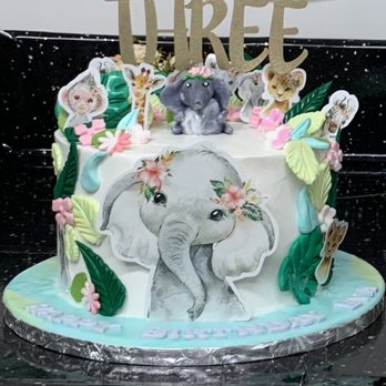 Bakery Bites - a cake decorated with animals and flowers - Bakeries Near Me - Folsom, California