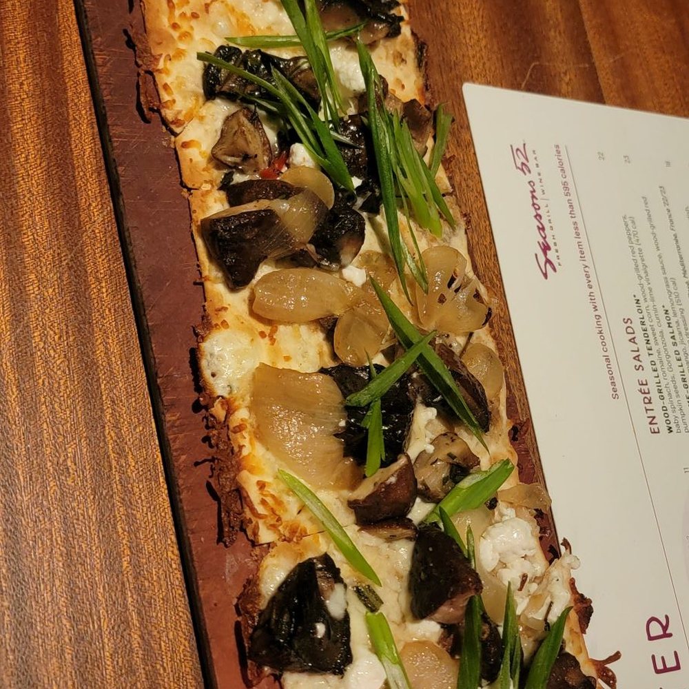Seasons 52 - Mushroom Flatbread - New American Near Me - Bridgewater, New Jersey Seasons 52 - Mushroom Flatbread - New American Near Me - Bridgewater, New Jersey