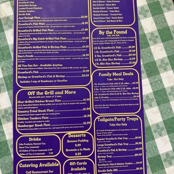 Crawford's Restaurant - Menu as of 09/01/26 - Southern Near Me - Baton Rouge, Louisiana