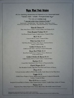 Menu photo 2 Wagon Wheel Express Croswell, MI