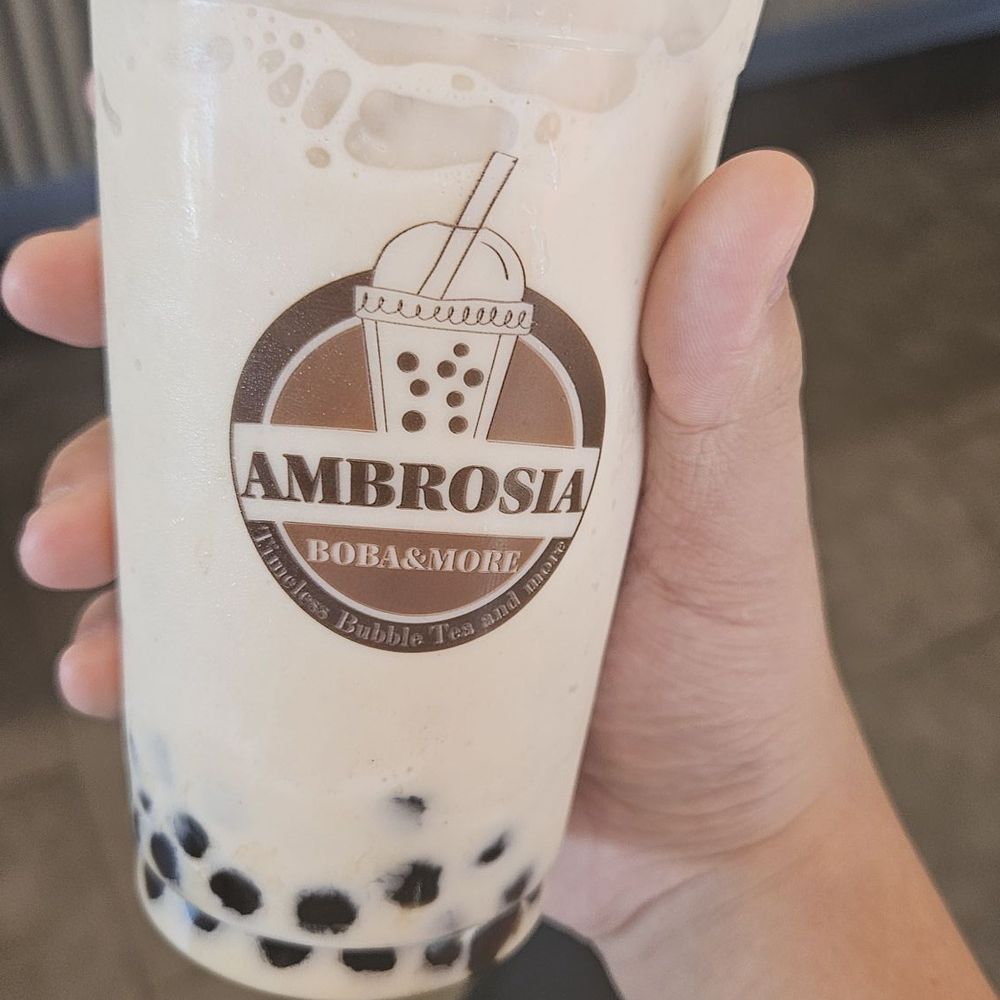 Horchata smoothie with tapioca pearls added Horchata smoothie with tapioca pearls added