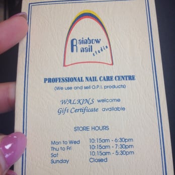 Rainbow Nail Studio - Cool card stock menu - Nail Salons Near Me - Burnaby, British Columbia